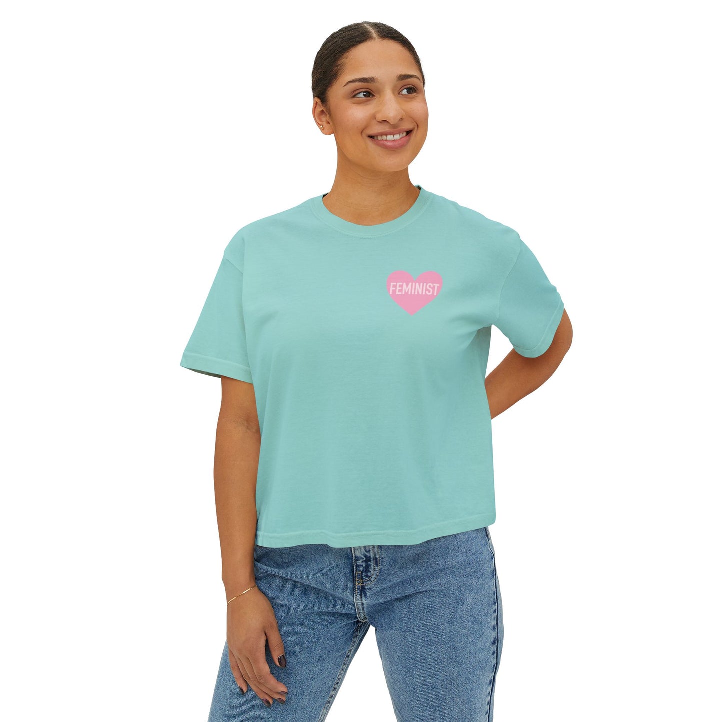 Feminist Heart Boxy Tee - Back Design