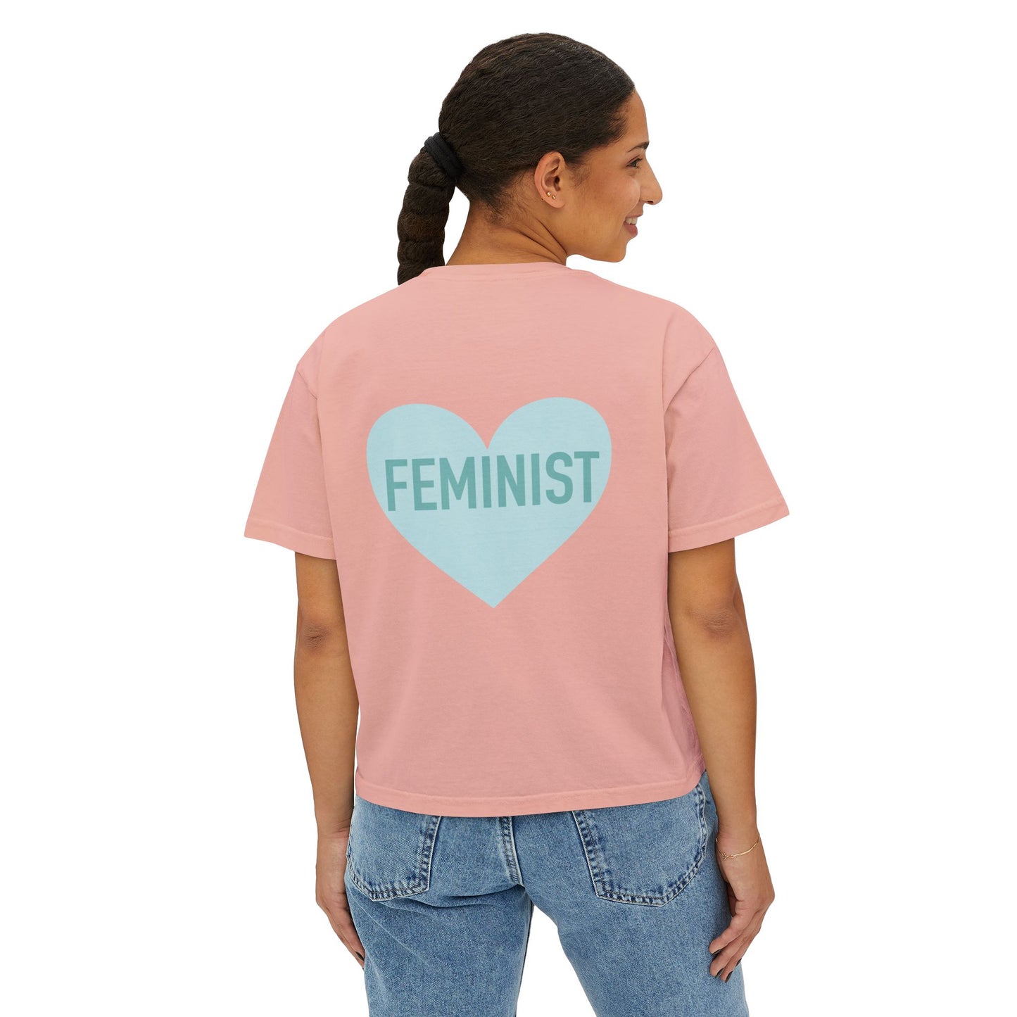Feminist Heart Boxy Tee - Back Design