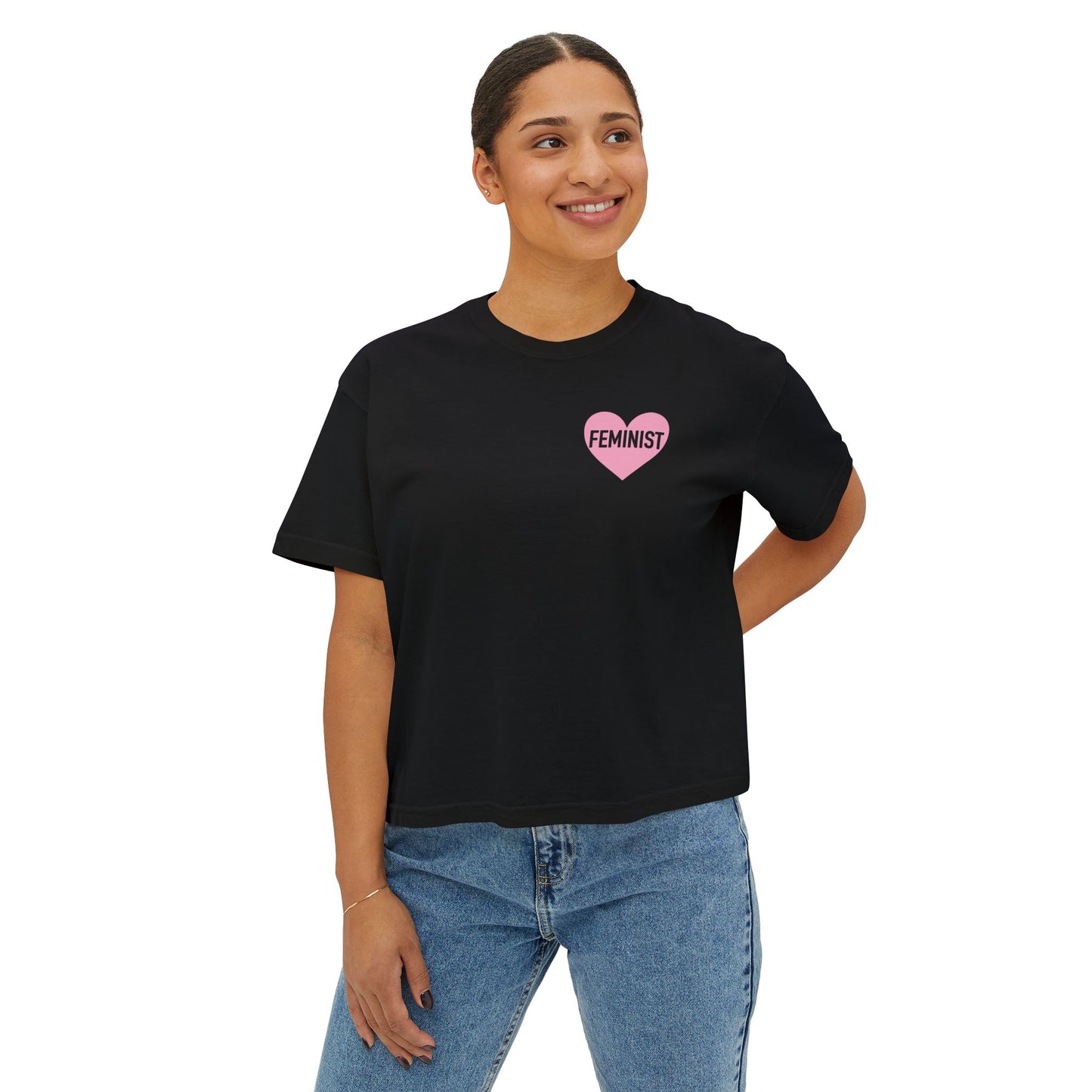 Feminist Heart Boxy Tee - Back Design