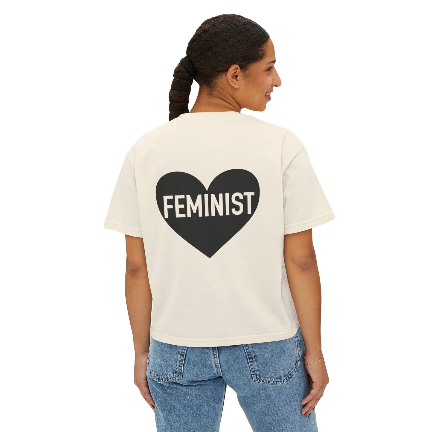 Feminist Heart Boxy Tee - Back Design