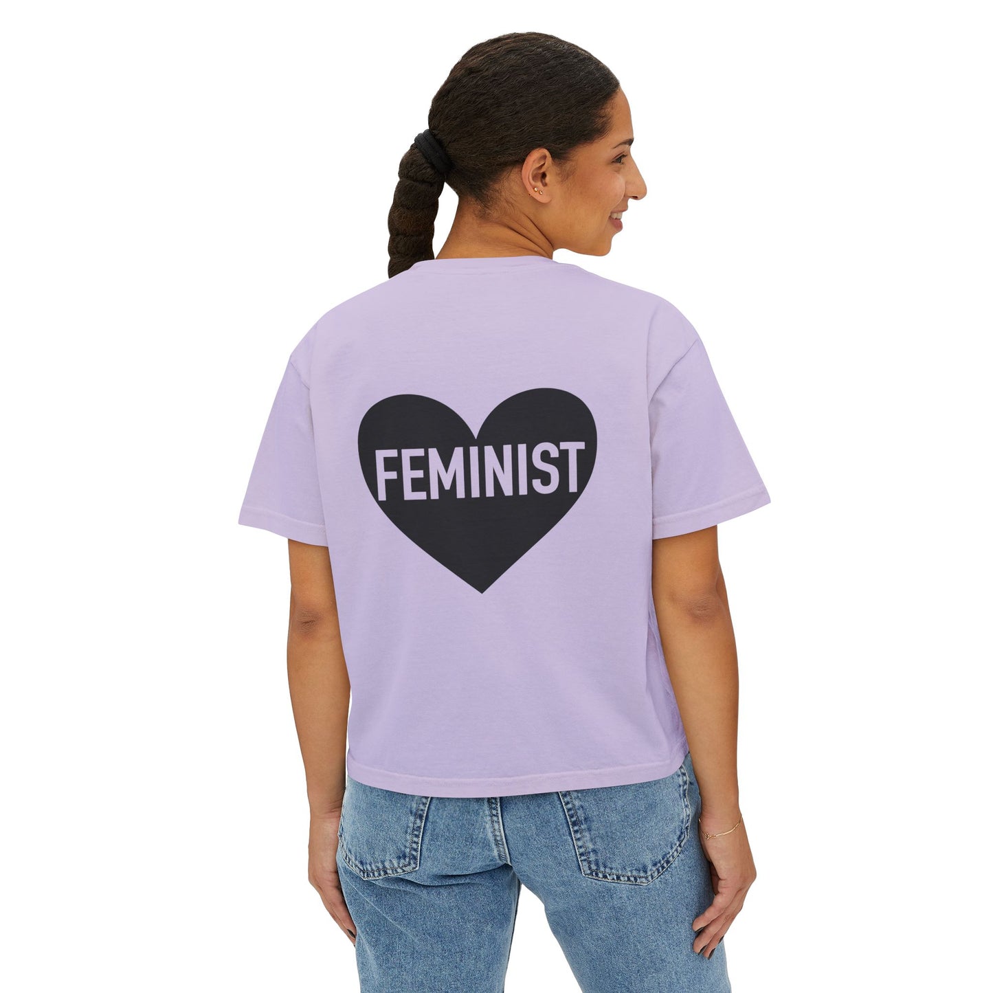 Feminist Heart Boxy Tee - Back Design