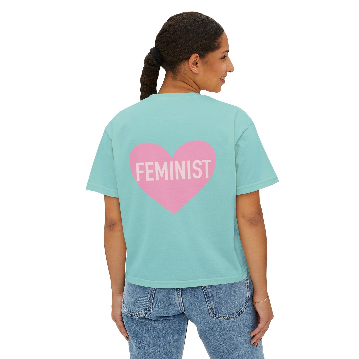 Feminist Heart Boxy Tee - Back Design
