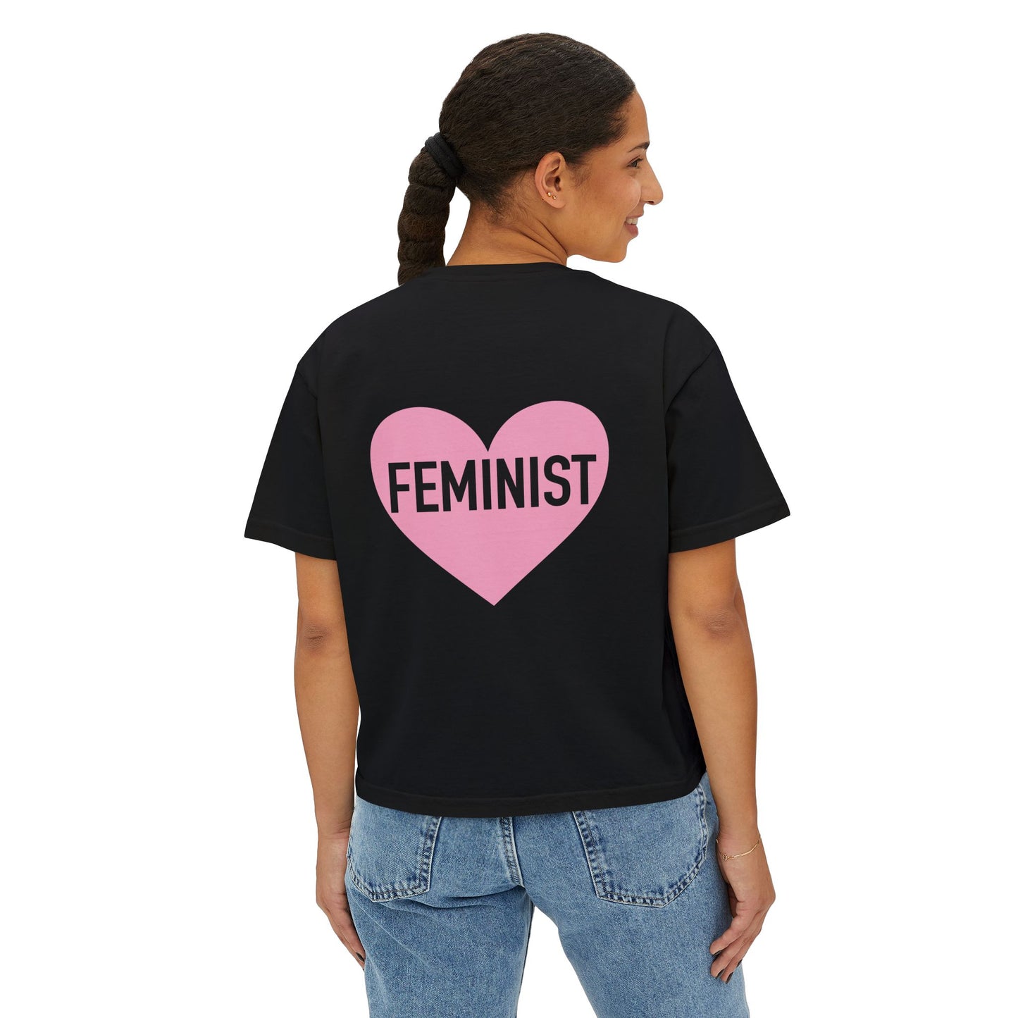 Feminist Heart Boxy Tee - Back Design