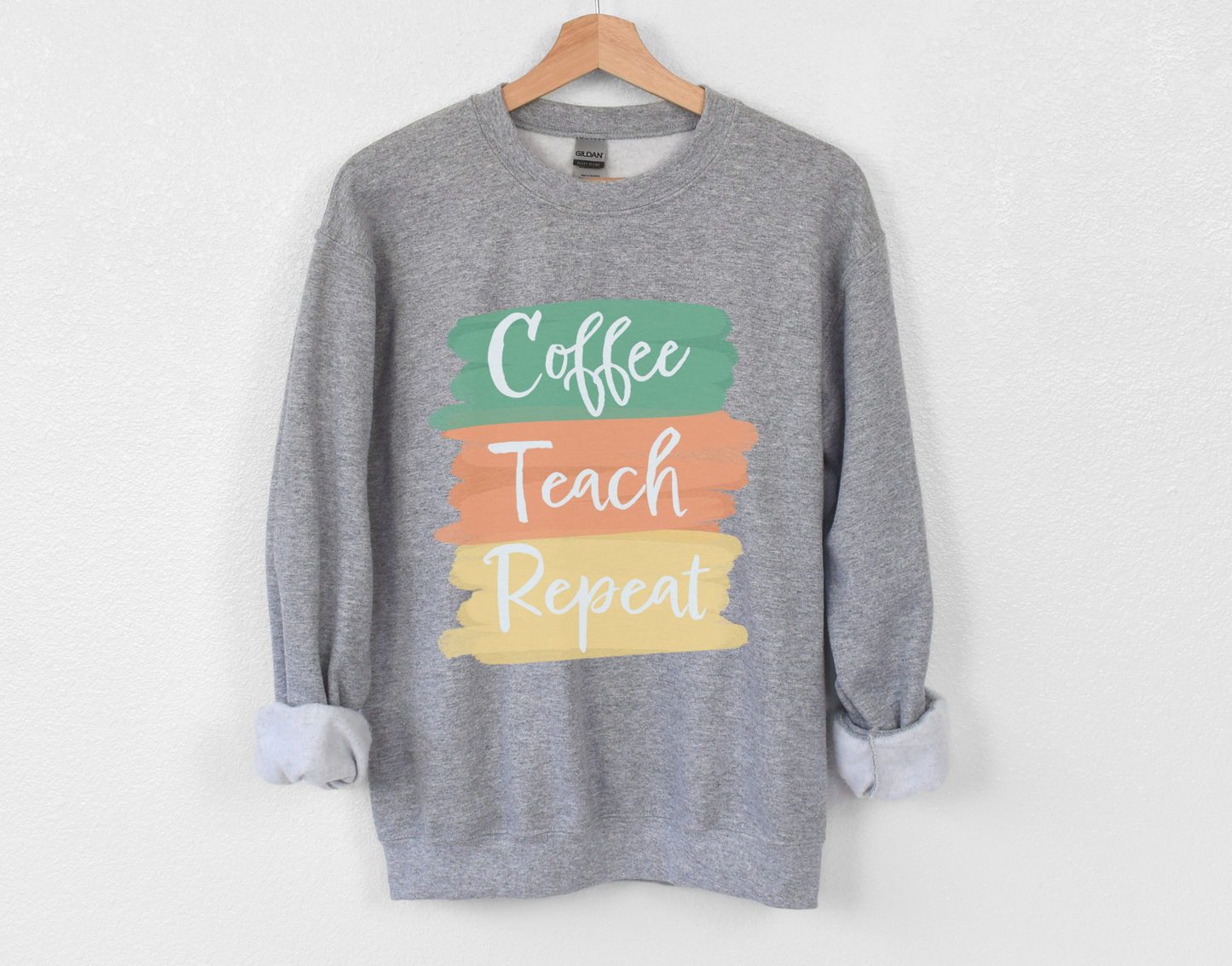 Coffee, Teach, Repeat Crewneck Sweatshirt