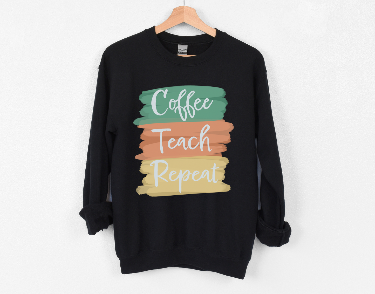 Coffee, Teach, Repeat Crewneck Sweatshirt