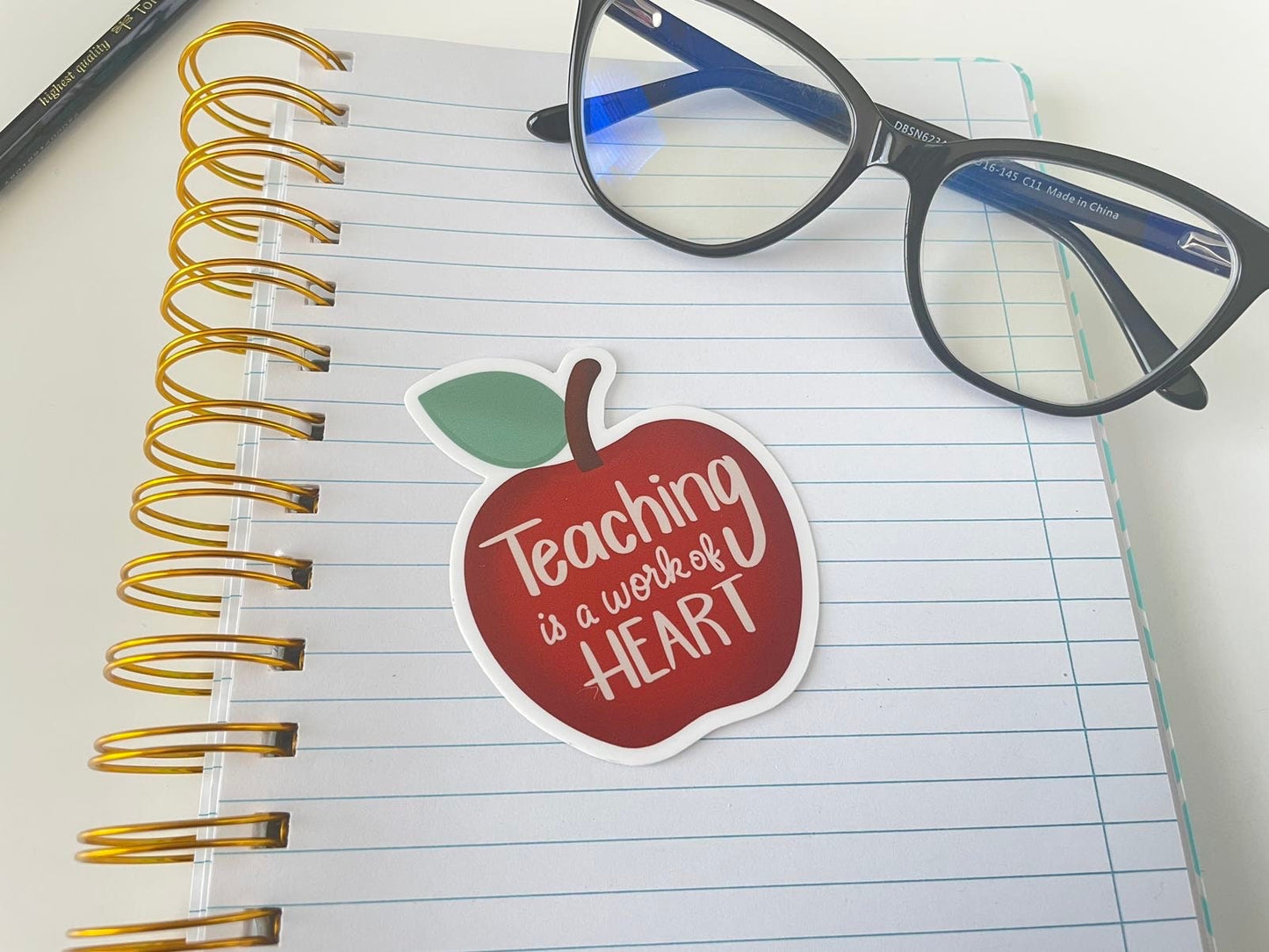 Teaching is a Work of Heart Sticker