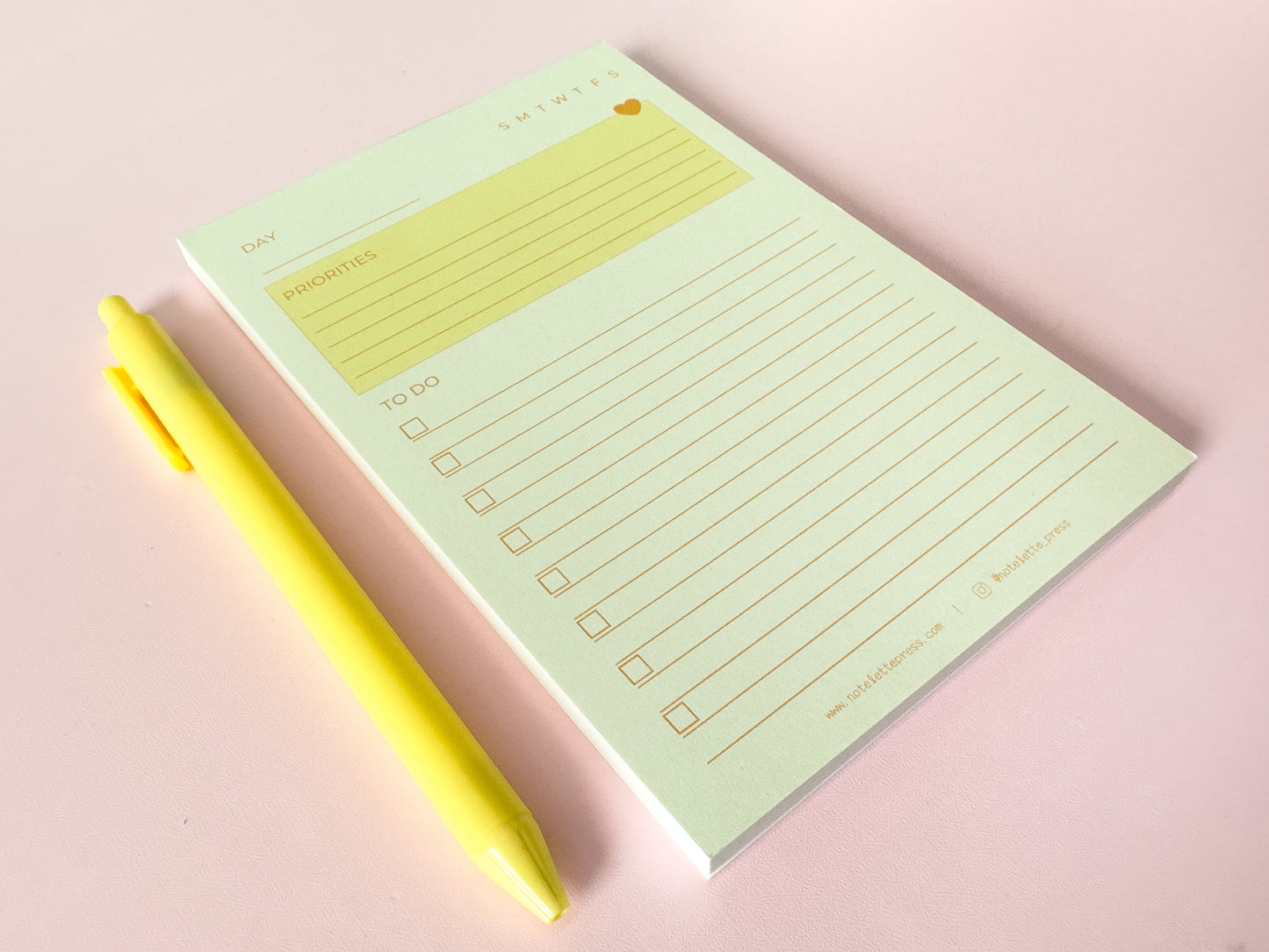 Priorities Notepad - Yellow