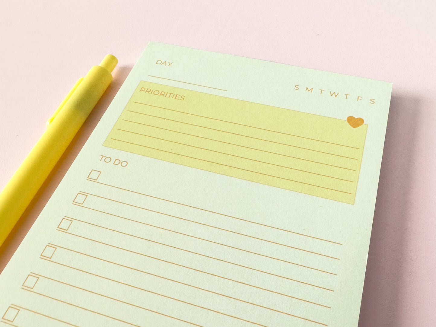 Priorities Notepad - Yellow