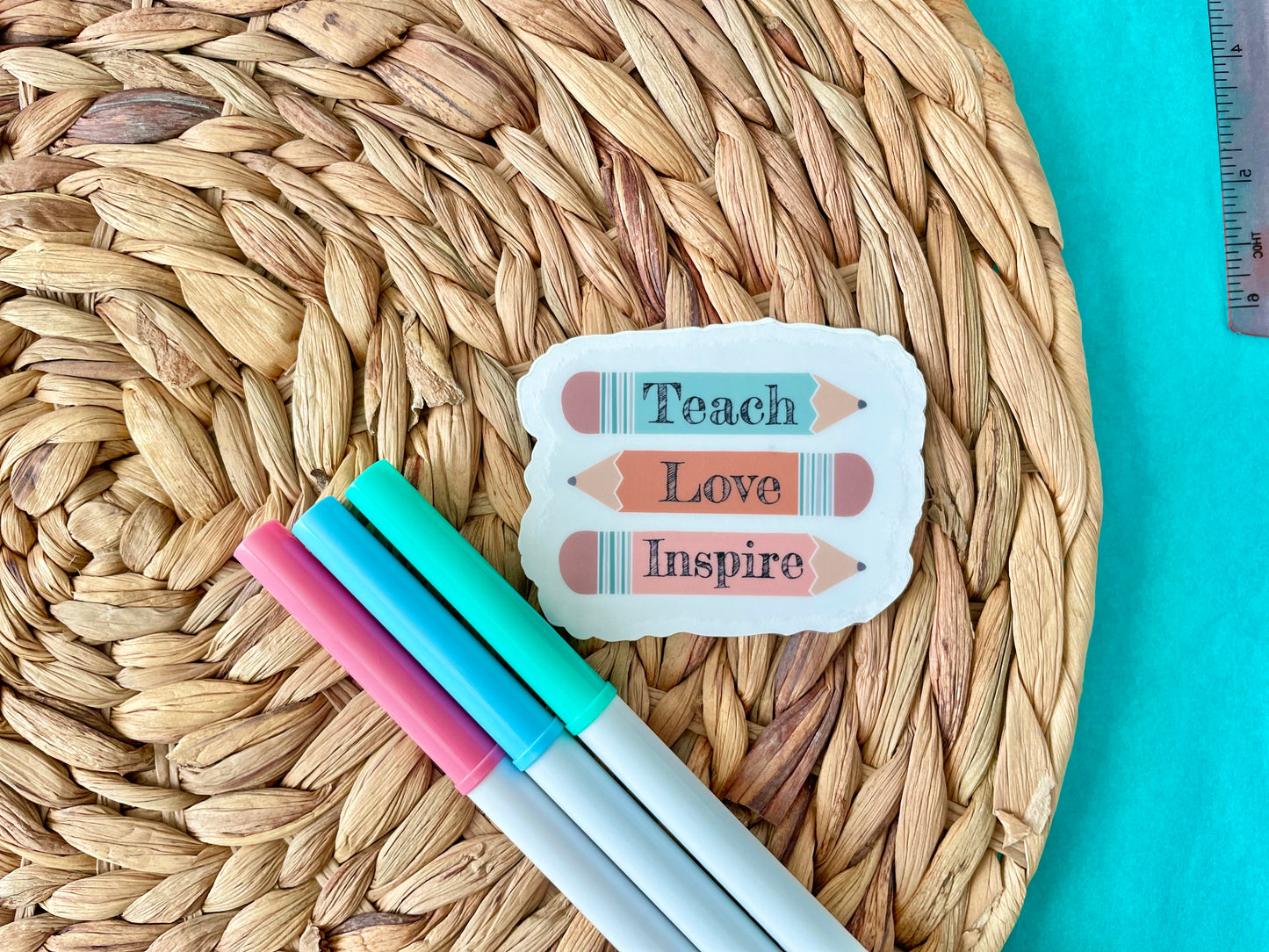 Teach Love Inspire Clear Sticker