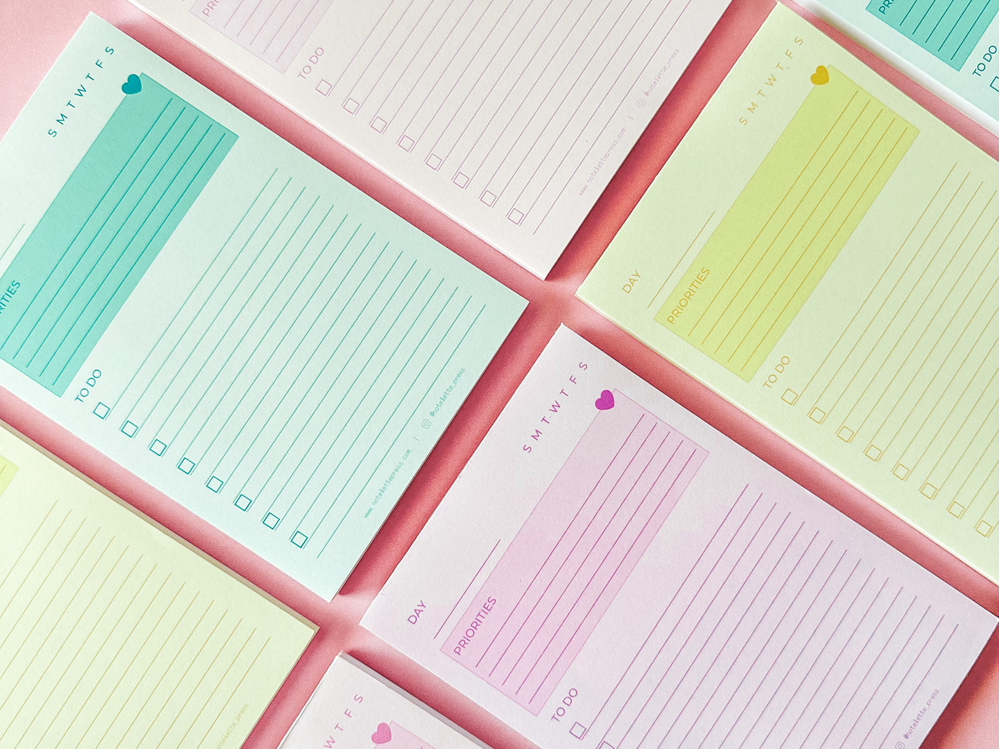 Priorities Notepad - Pink