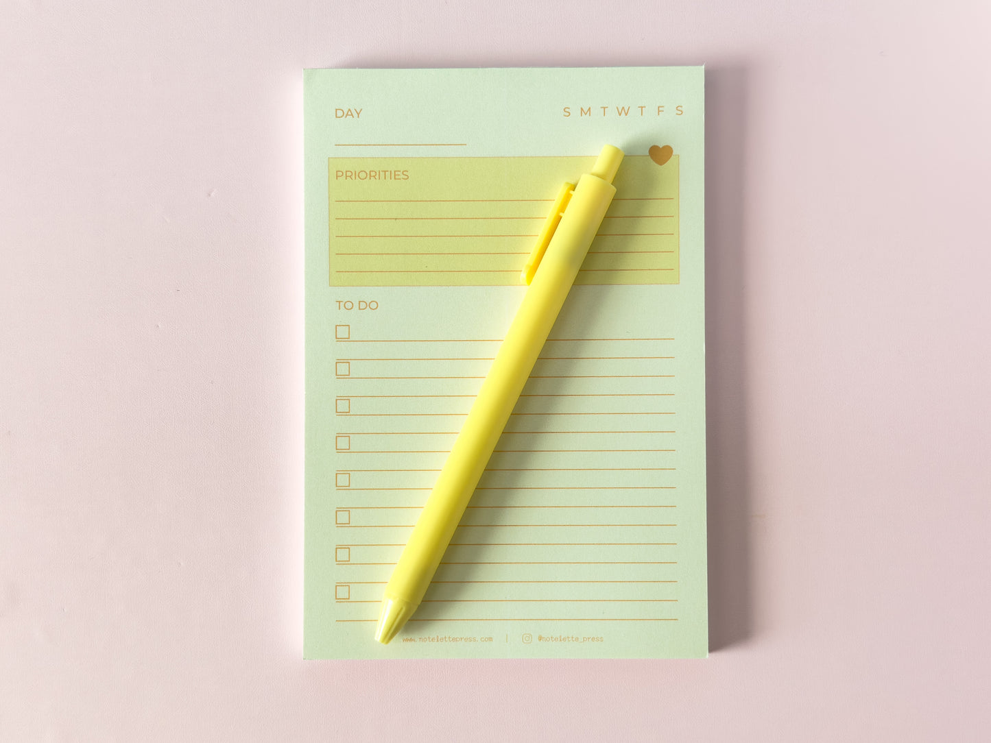 Priorities Notepad - Yellow
