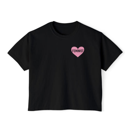 Feminist Heart Boxy Tee - Back Design