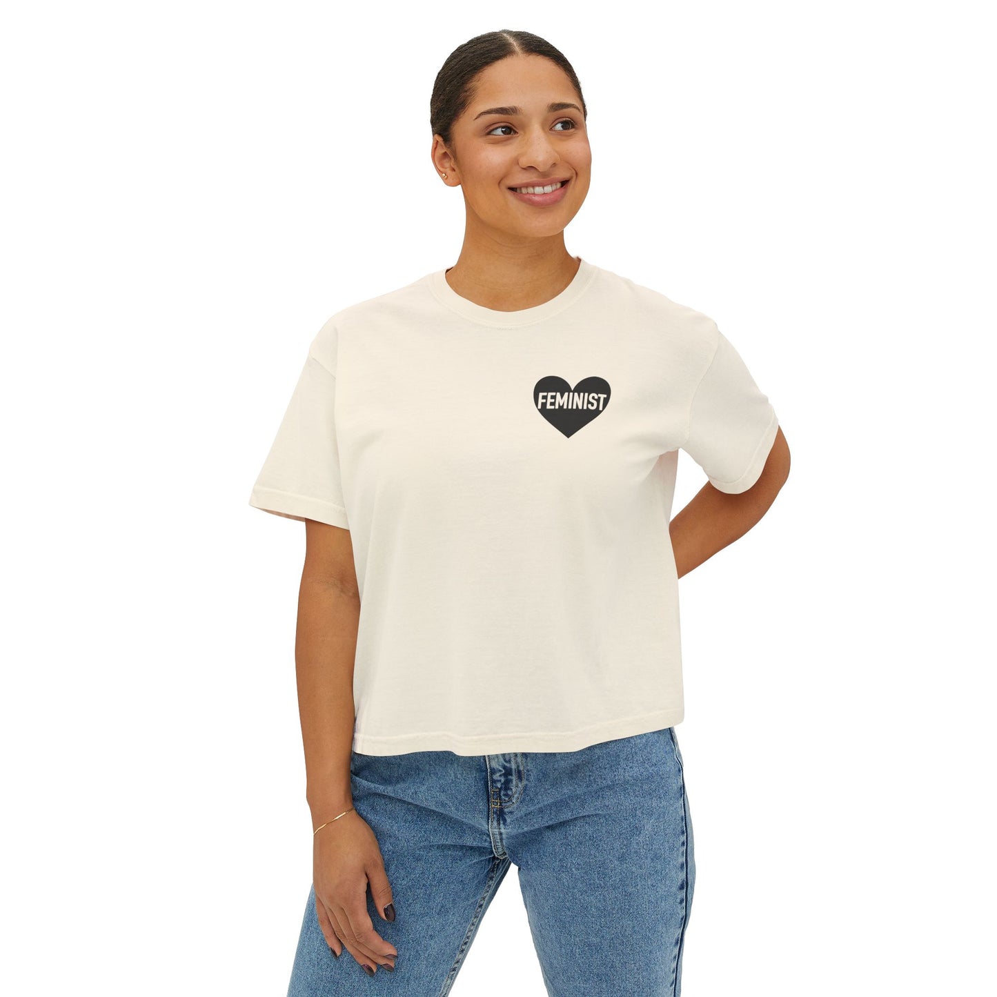 Feminist Heart Boxy Tee - Back Design
