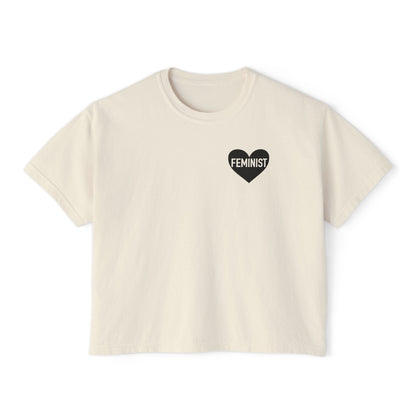 Feminist Heart Boxy Tee - Back Design
