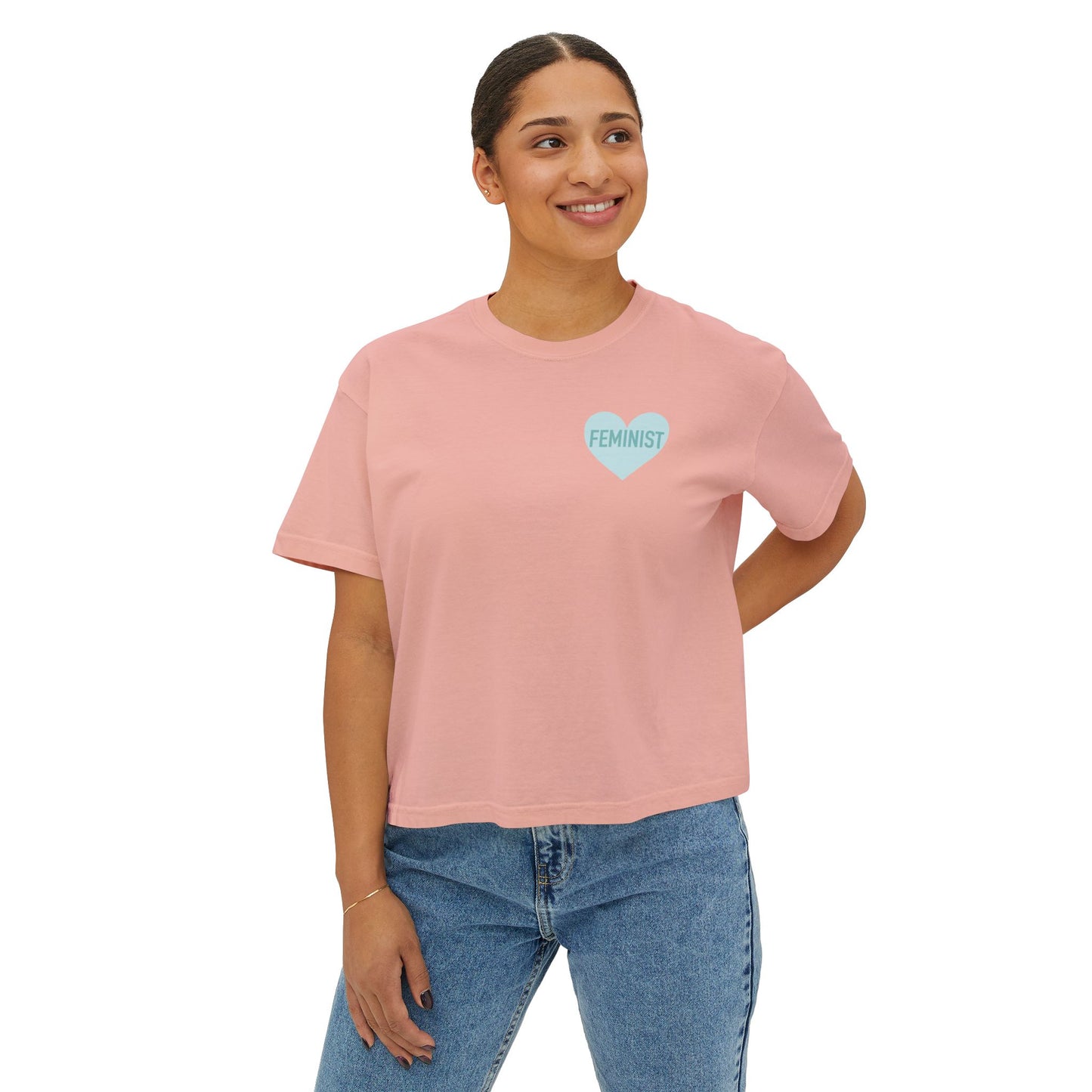 Feminist Heart Boxy Tee - Back Design