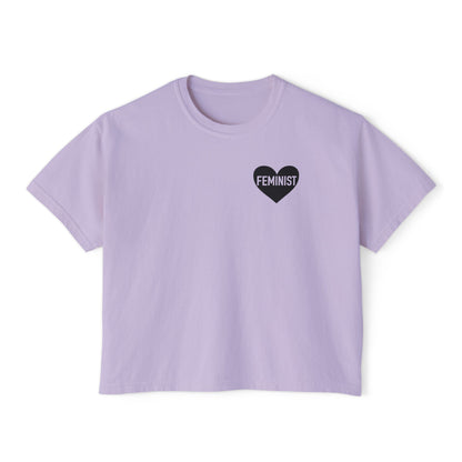 Feminist Heart Boxy Tee - Back Design