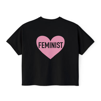 Feminist Heart Boxy Tee - Back Design