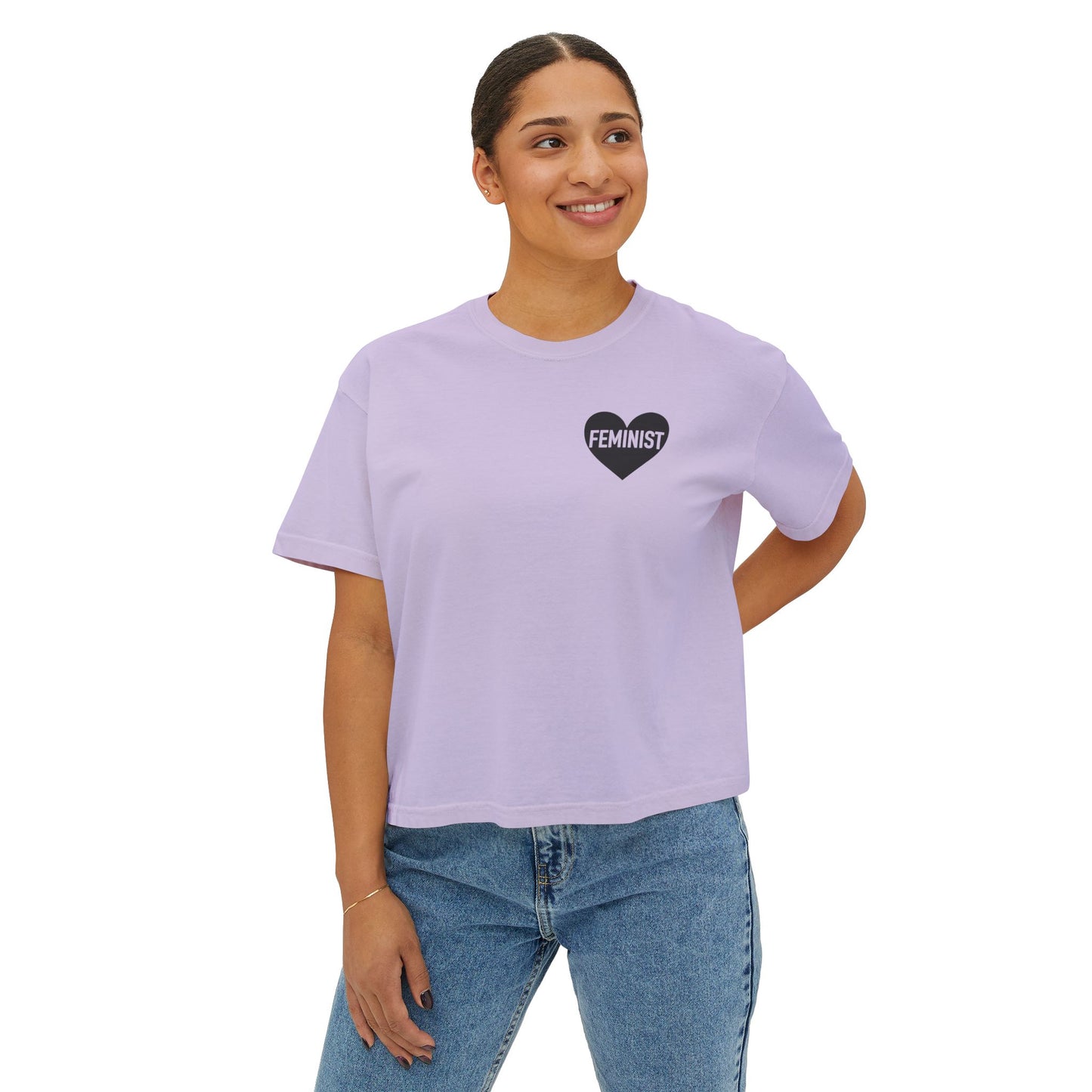 Feminist Heart Boxy Tee - Back Design