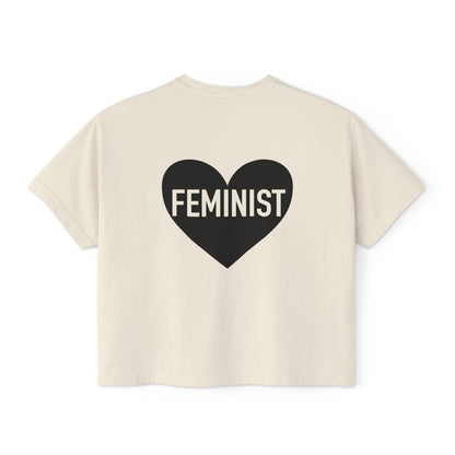 Feminist Heart Boxy Tee - Back Design