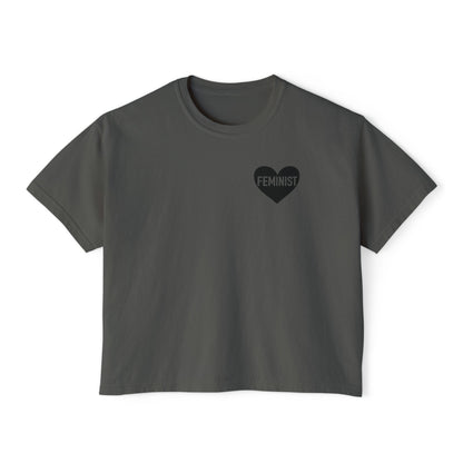 Feminist Heart Boxy Tee - Back Design