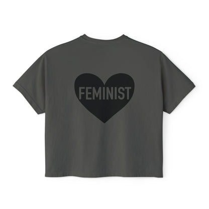 Feminist Heart Boxy Tee - Back Design