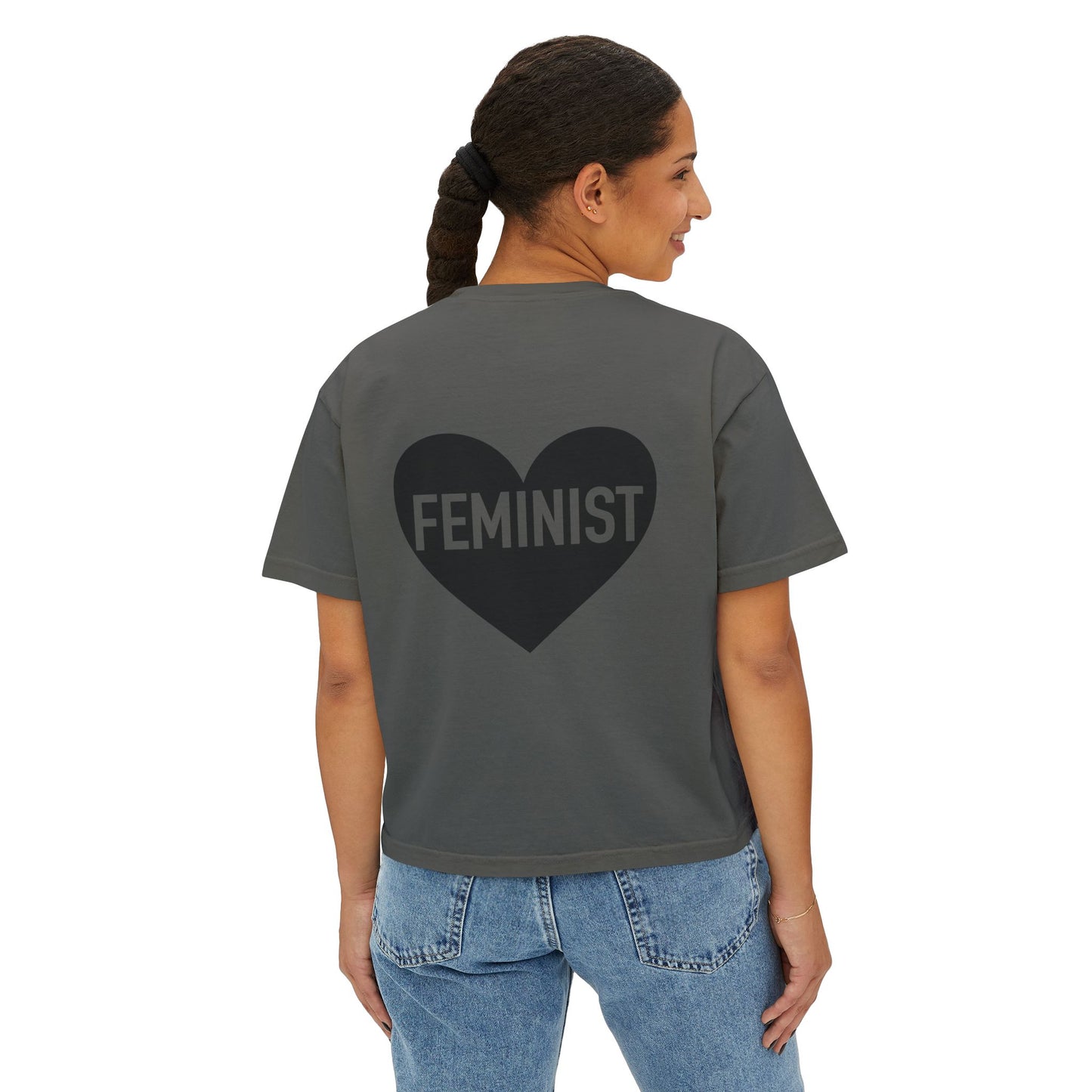 Feminist Heart Boxy Tee - Back Design