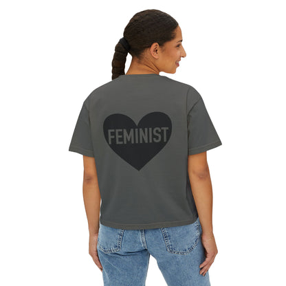 Feminist Heart Boxy Tee - Back Design
