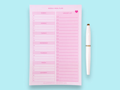 Meal Plan Grocery List Pad