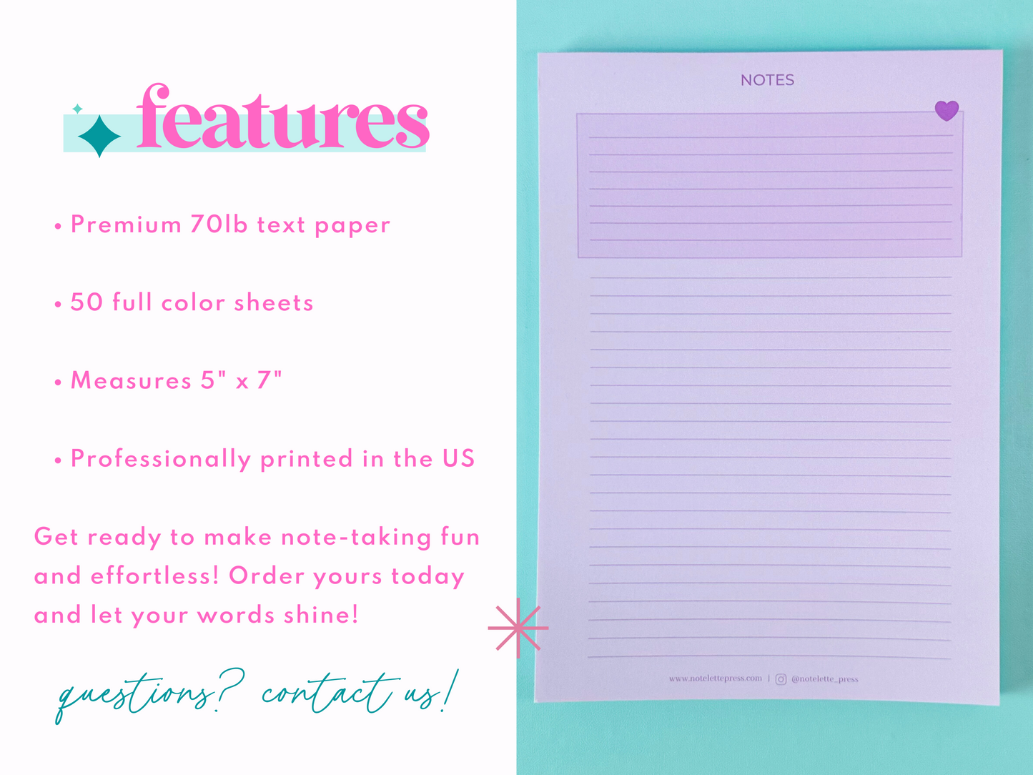 Purple Notes Pad