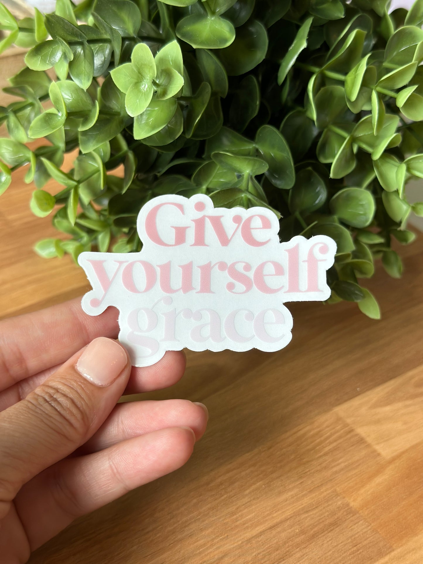 Give Yourself Grace Clear Sticker