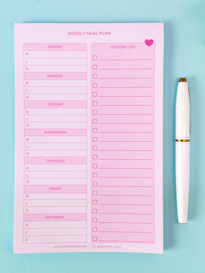 Meal Plan Grocery List Pad
