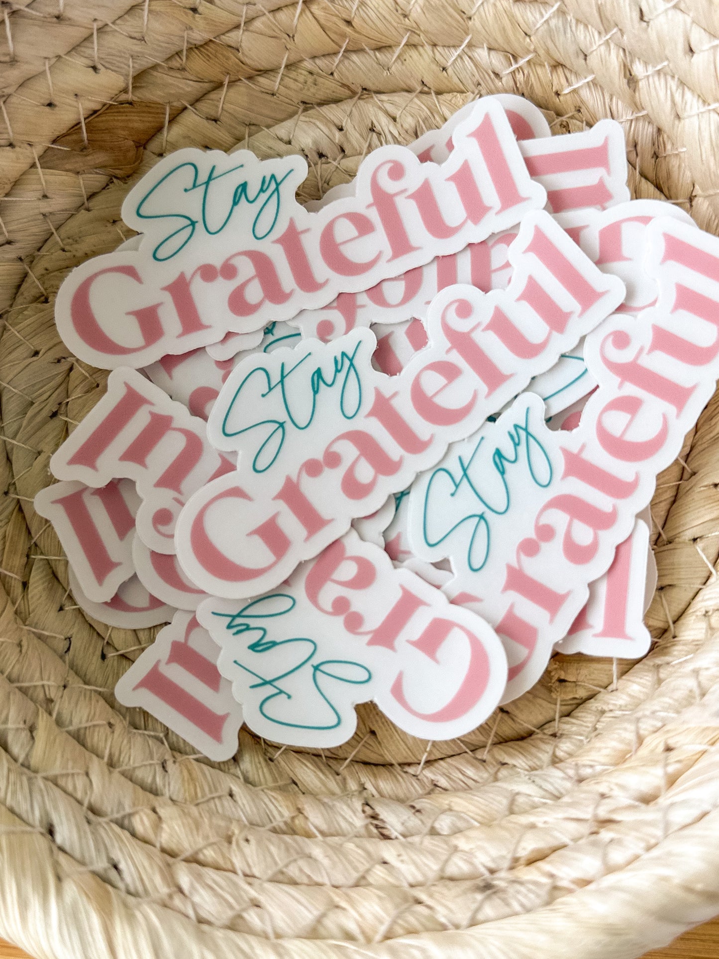 Stay Grateful Clear Sticker