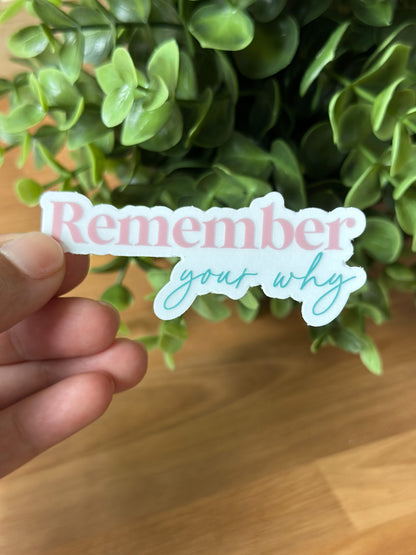 Remember Your Why Clear Sticker
