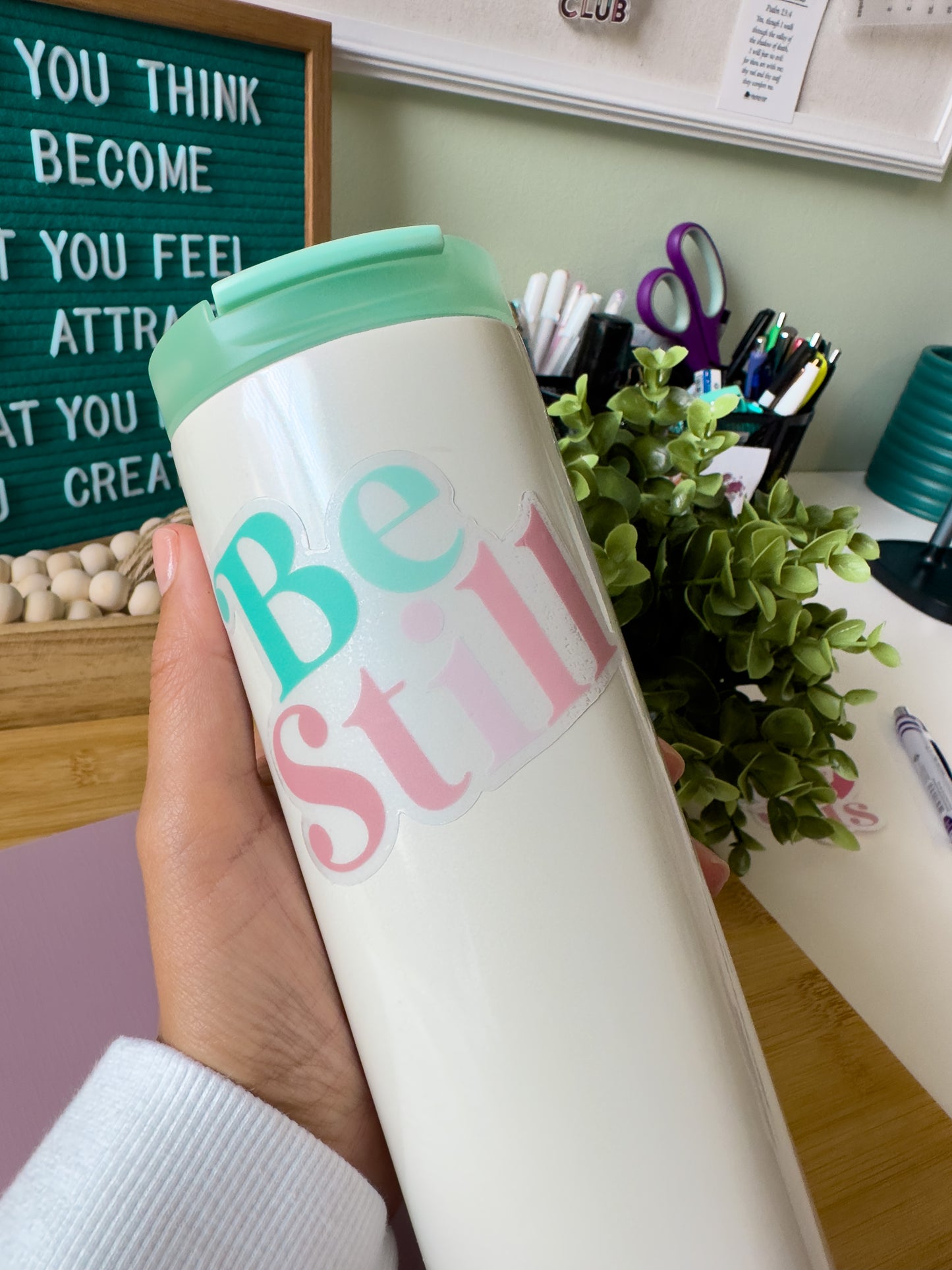 Be Still Clear Sticker