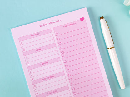 Meal Plan Grocery List Pad