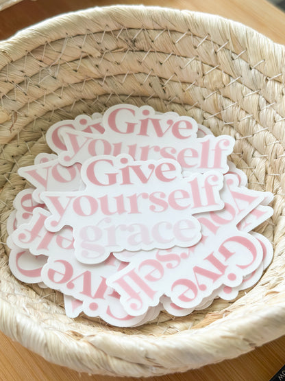 Give Yourself Grace Clear Sticker