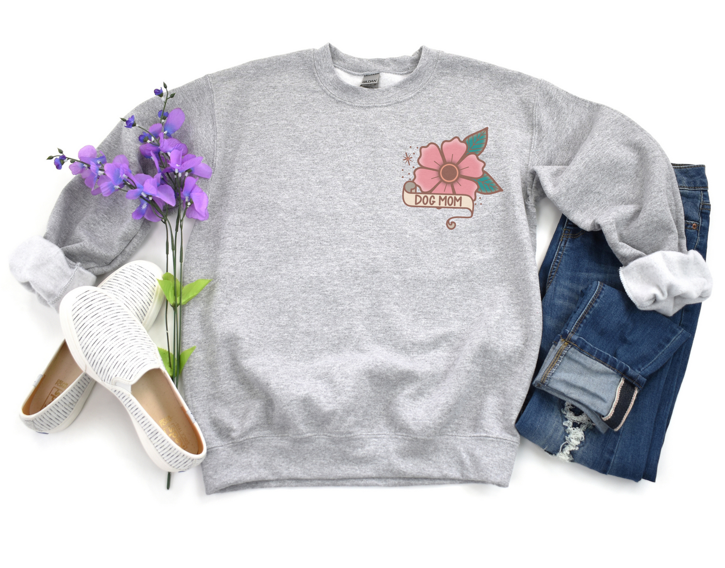 Dog Mom Crewneck Sweatshirt