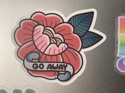 Go Away Flower Sticker