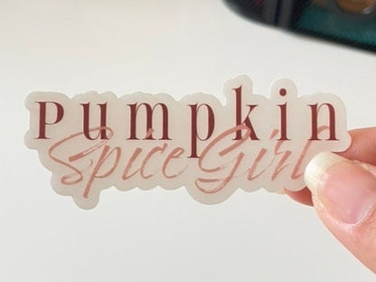 Pumpkin Spice Girl Clear Sticker
