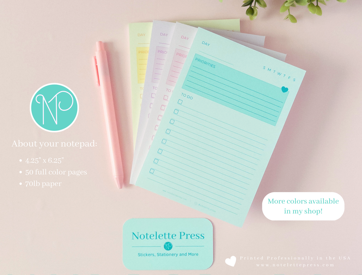 Priorities Notepad - Purple