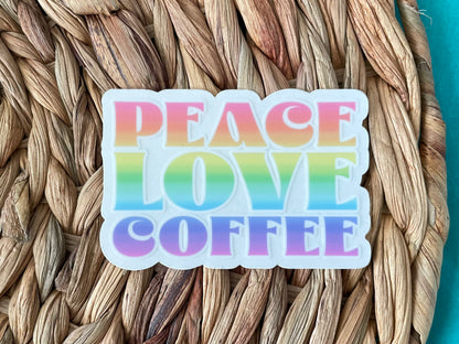 Love Peace Coffee Clear Sticker