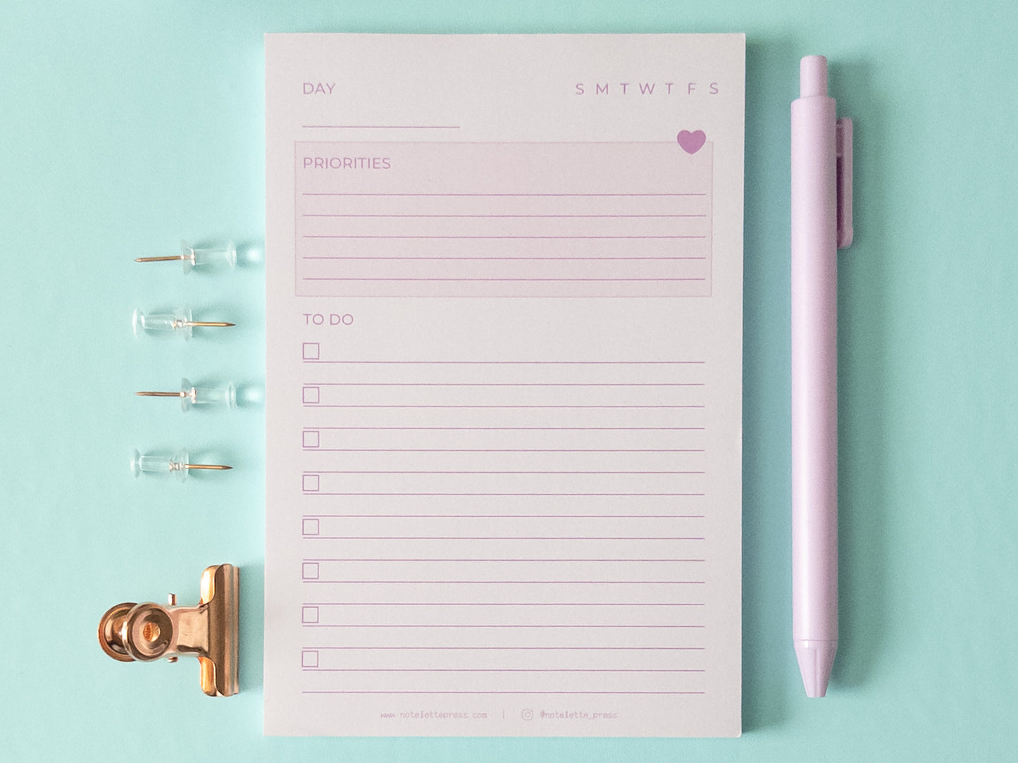 Priorities Notepad - Purple