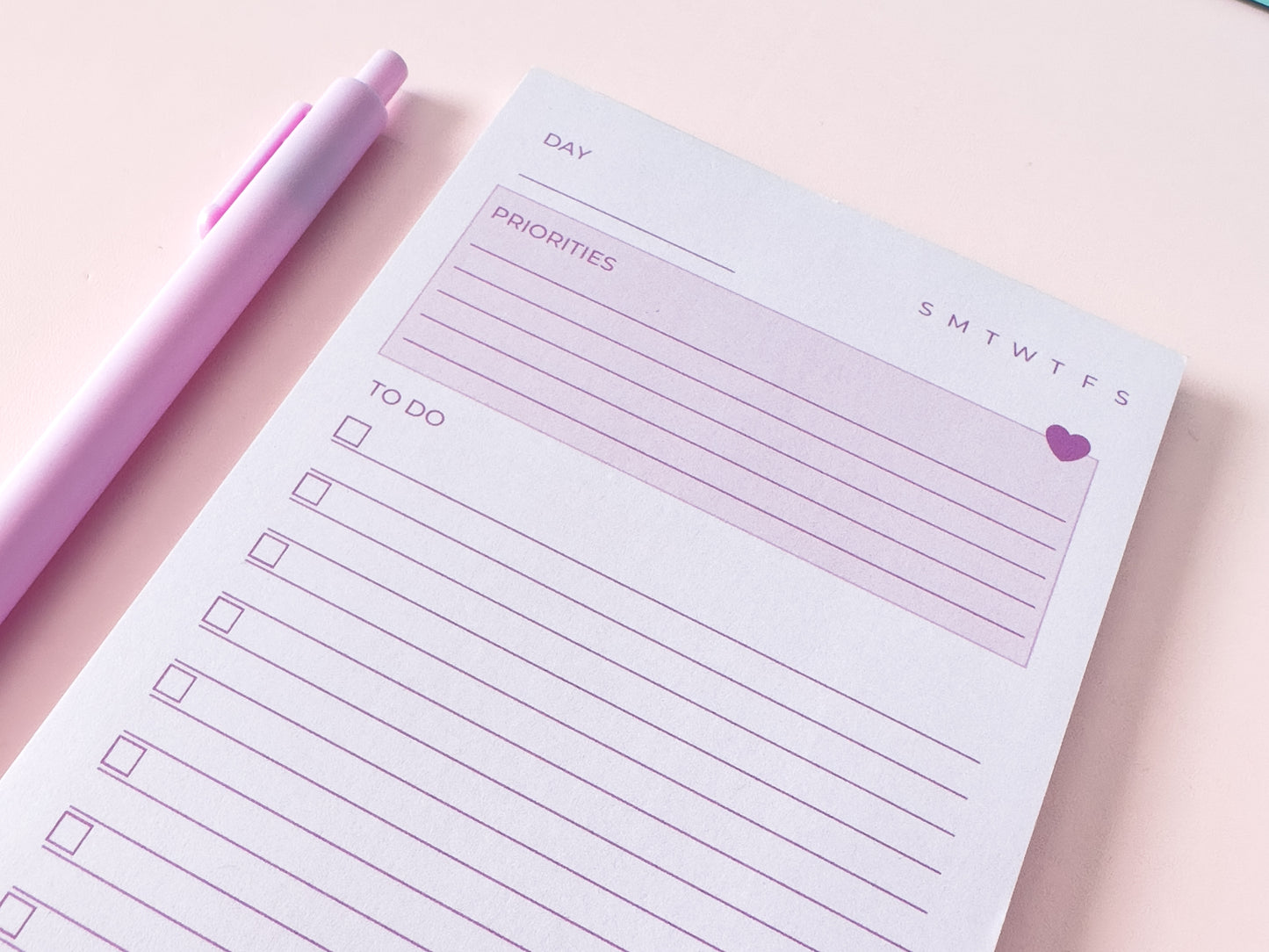 Priorities Notepad - Purple