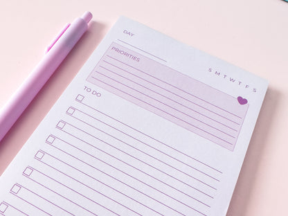 Priorities Notepad - Purple