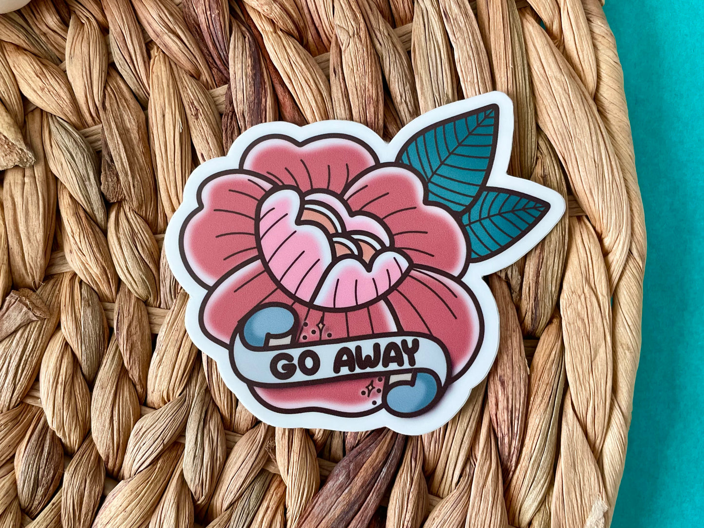 Go Away Flower Sticker