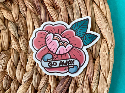 Go Away Flower Sticker
