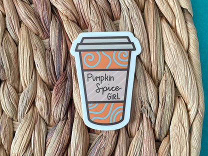 Pumpkin Spice Girl Coffee Cup Sticker