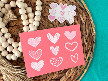 Pink Hearts Clear Sticker