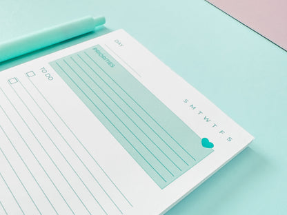 Priorities Notepad - Teal
