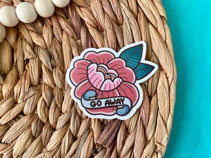 Go Away Flower Sticker